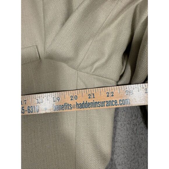 Haggar Clothing Co. Mens Suit Jacket Blazer Size 42 Long Light Beige Solid Lined - Picture 6 of 13
